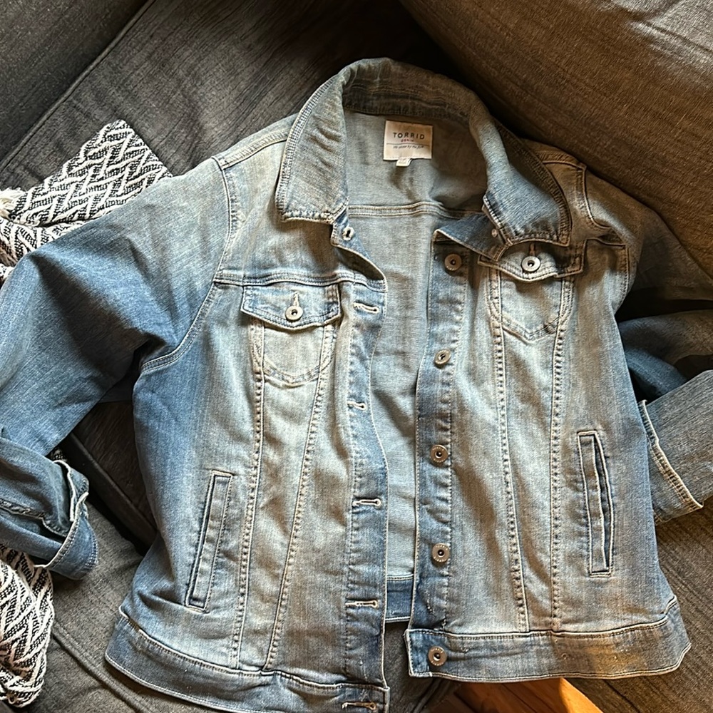 Distressed Jean Jacket from Torrid, 2X.